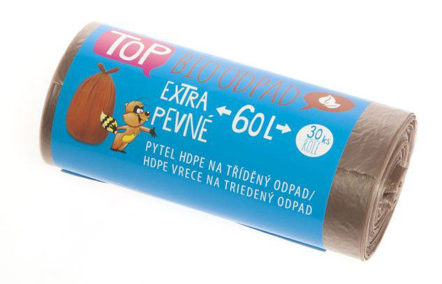 Pytle na tříděný odpad 60L hnědé 30 ks