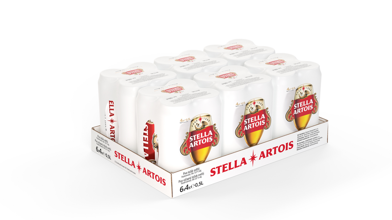 STELLA ARTOIS Světlý ležák pivo 4 x 500 ml plech