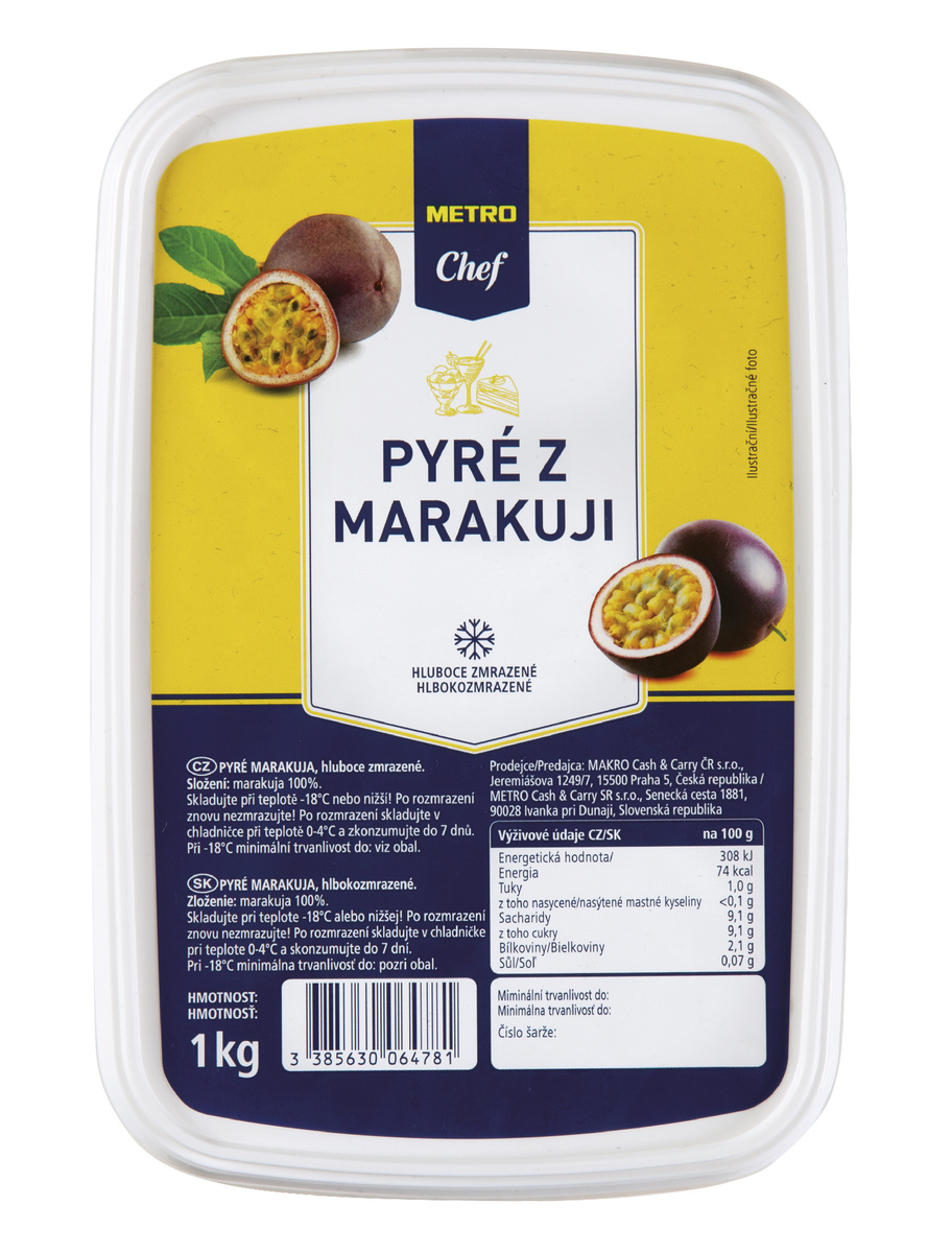 METRO Chef Pyré ovocné maracuja mraž. 1 kg