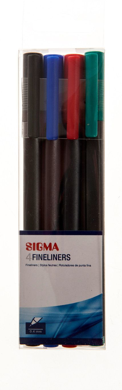 SIGMA Fineliner 0,4 mm mix 4 ks