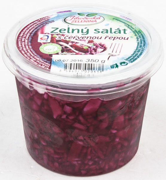 JIHOČESKÁ ZELENINA Zelný salát s červenou řepou chlaz. 350 g