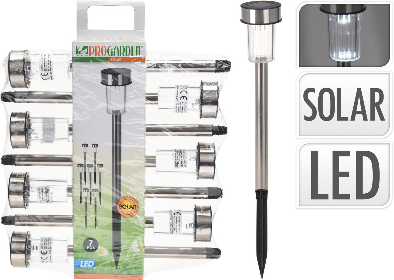 Solární světla LED 36,5 cm bílá 7 ks