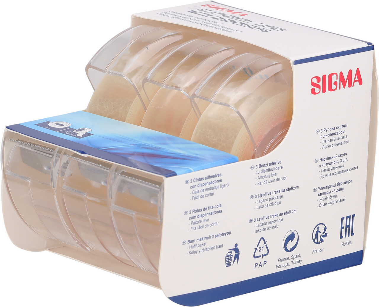 SIGMA Páska lepicí 19 mm x 33 m 3 ks