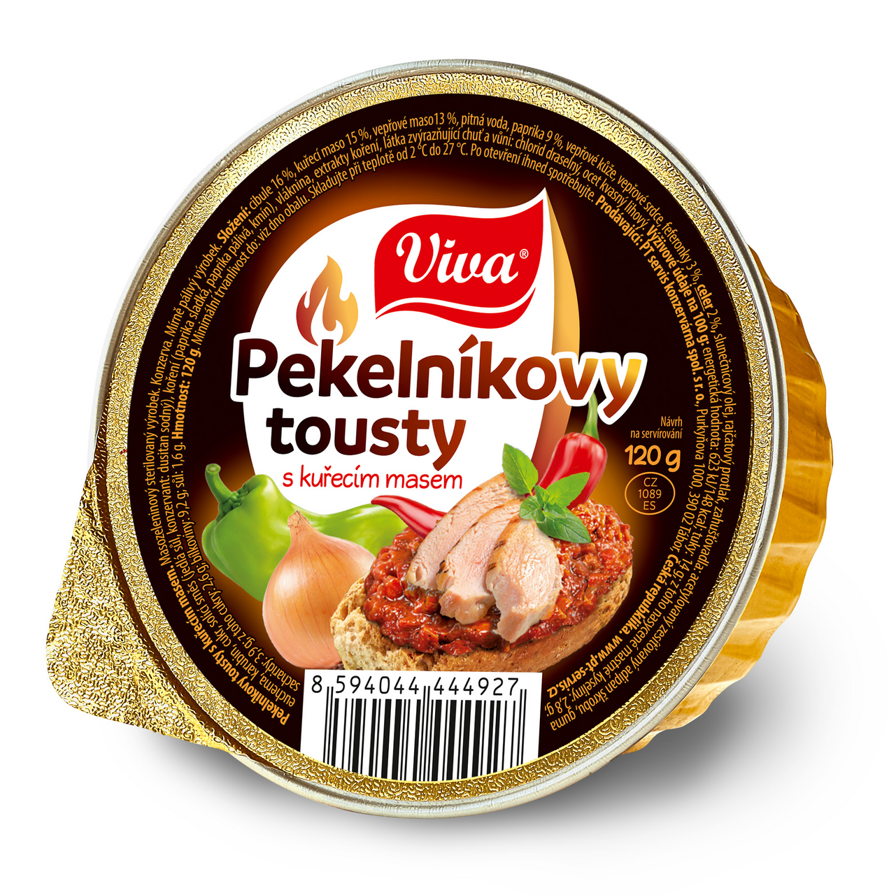 Viva Pekelníkovy tousty kuřecí paštika 16 x 120 g