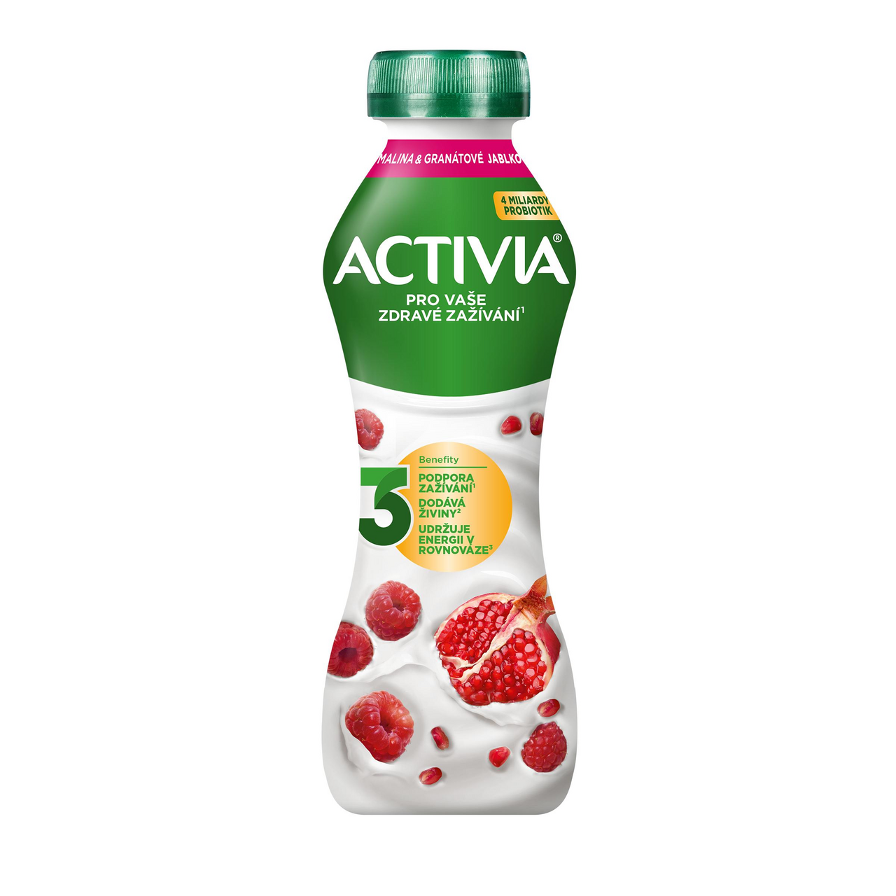 ACTIVIA Nápoj malina granátové jablko chlaz. 8 x 280 g