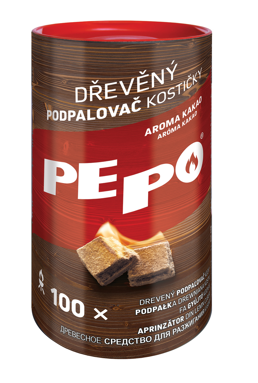 PE-PO Podpalovač dřevěný kostičky 100 ks