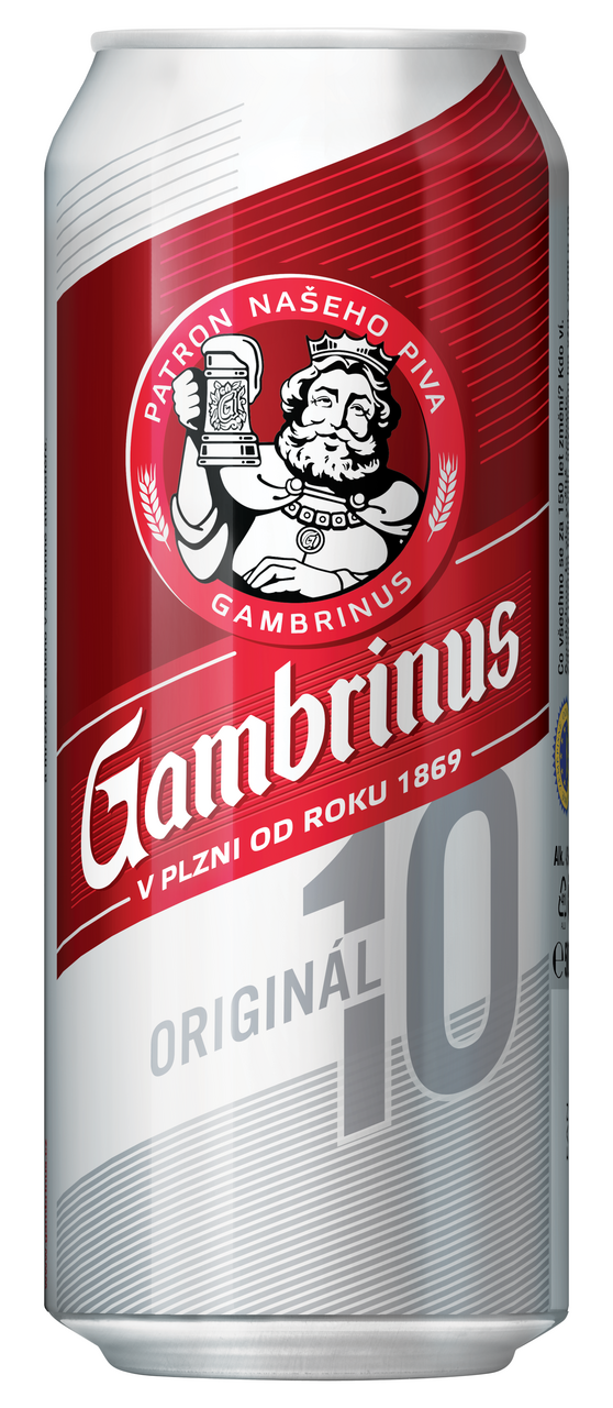 Gambrinus Original 10° pivo 12 x 500 ml plech