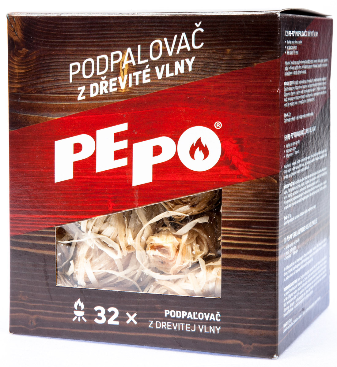 PE-PO Podpalovač z dřevité vlny 32 podpalů 1 ks