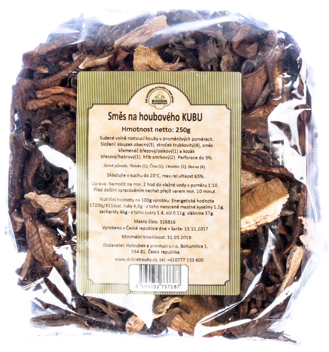 HOLOUBEK A PRAVNUCI Směs na houbového kubu CZ 250 g