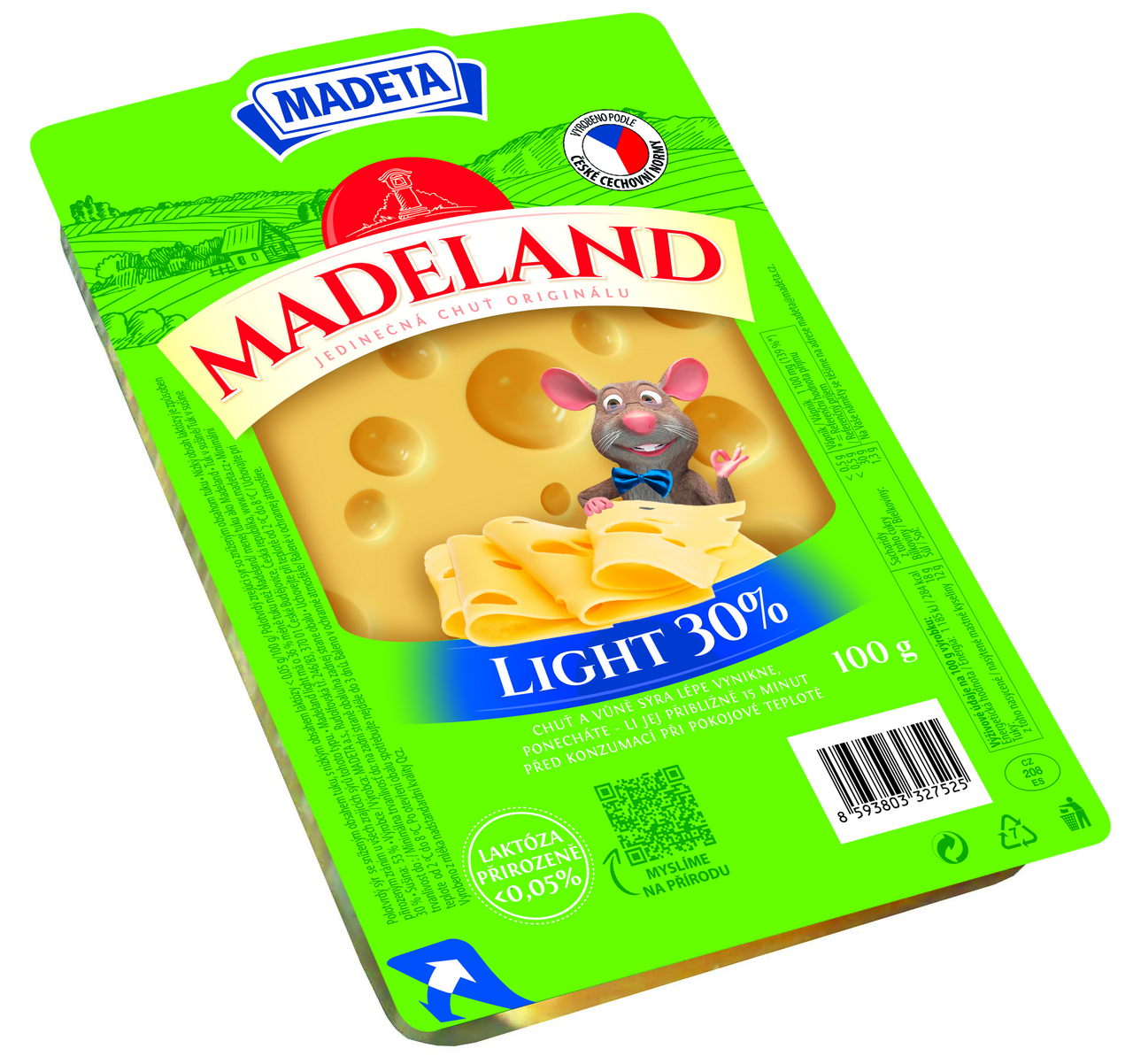 MADETA Madeland Light 30 % sýr plátky chlaz. 100 g