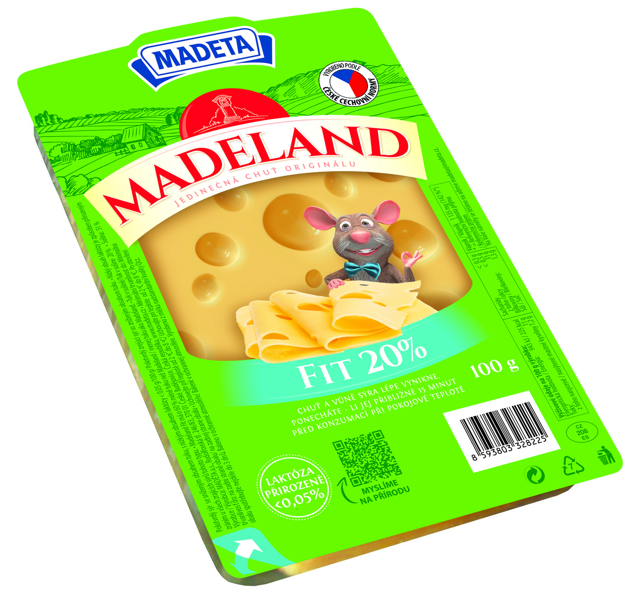 MADETA Madeland Fitness 20 % sýr plátky chlaz. 100 g
