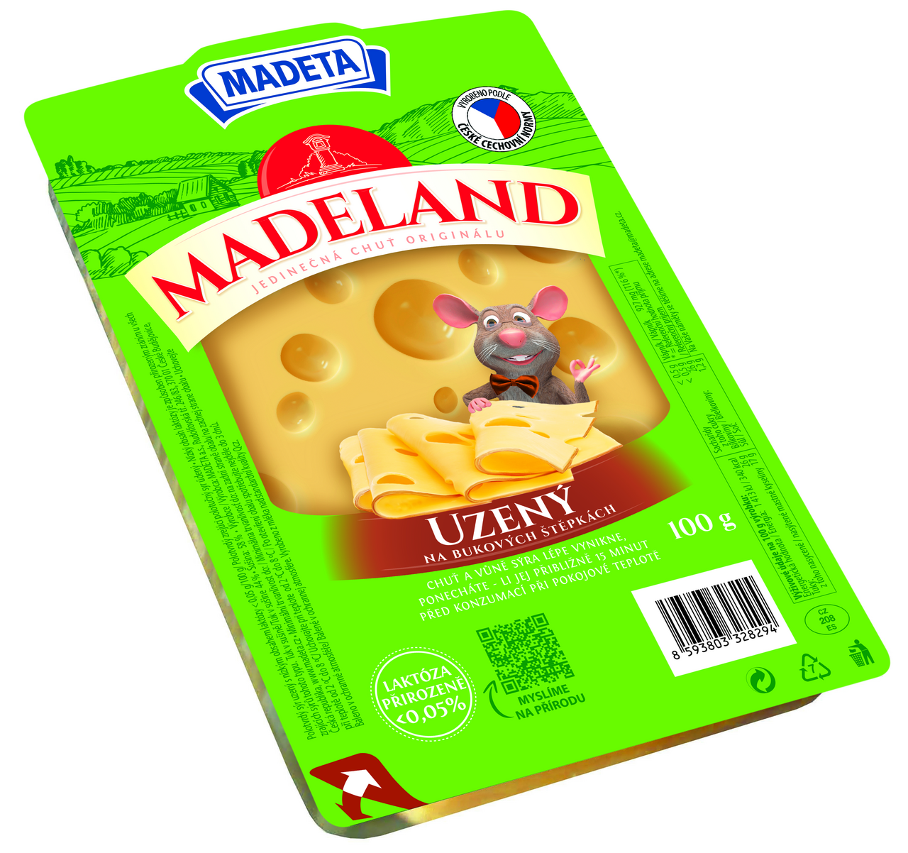 MADETA Madeland sýr uzený 44 % plátky chlaz. 100 g