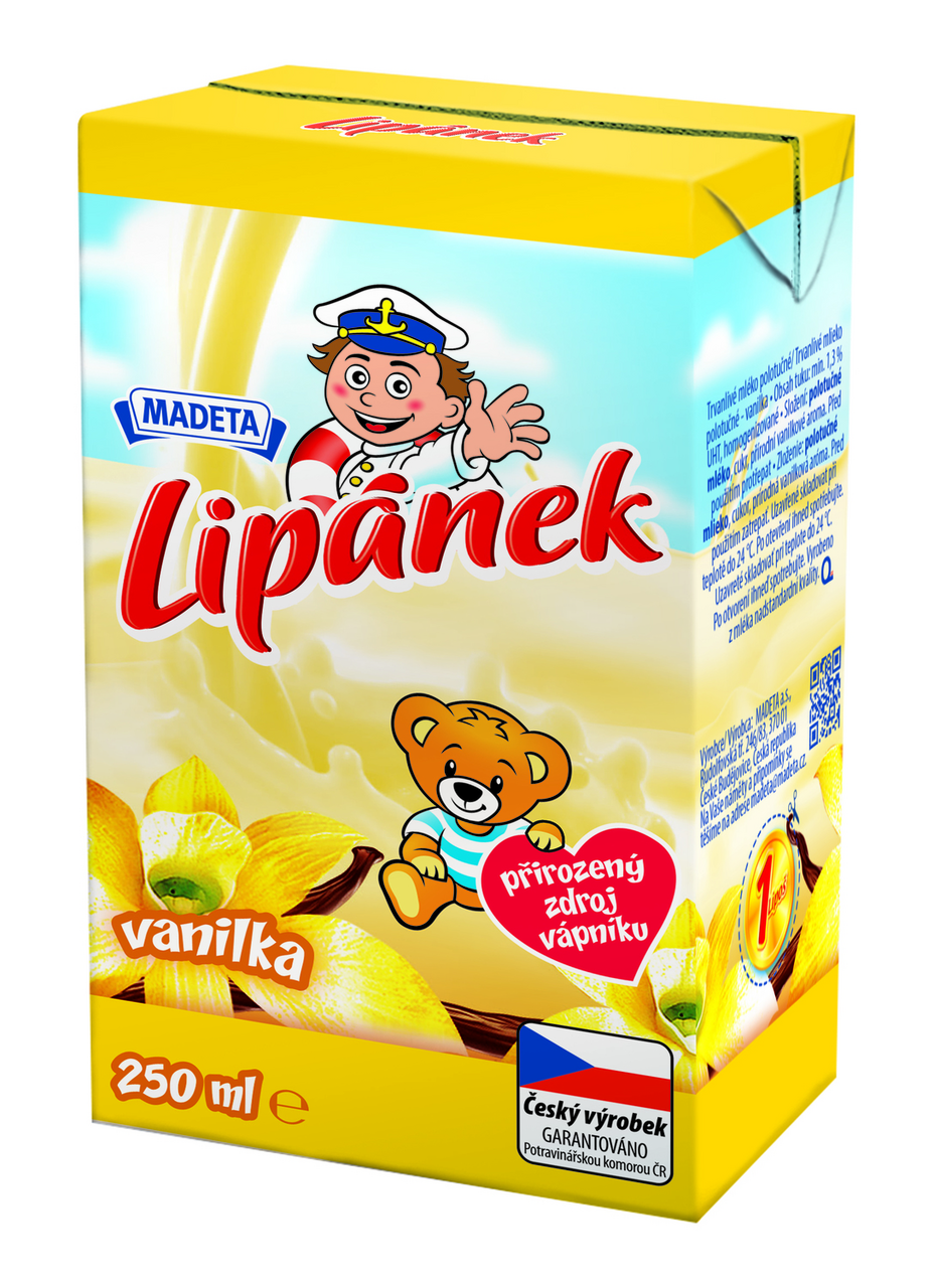 MADETA Lipánek Mléko vanilkové 250 ml UHT