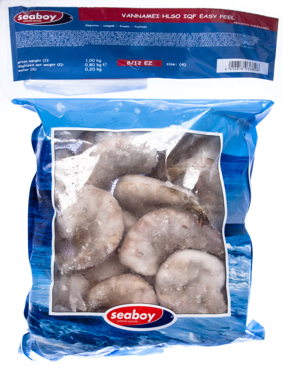 Krevety VN bez hlavy s pancířem 8/12 mraž. 800 g