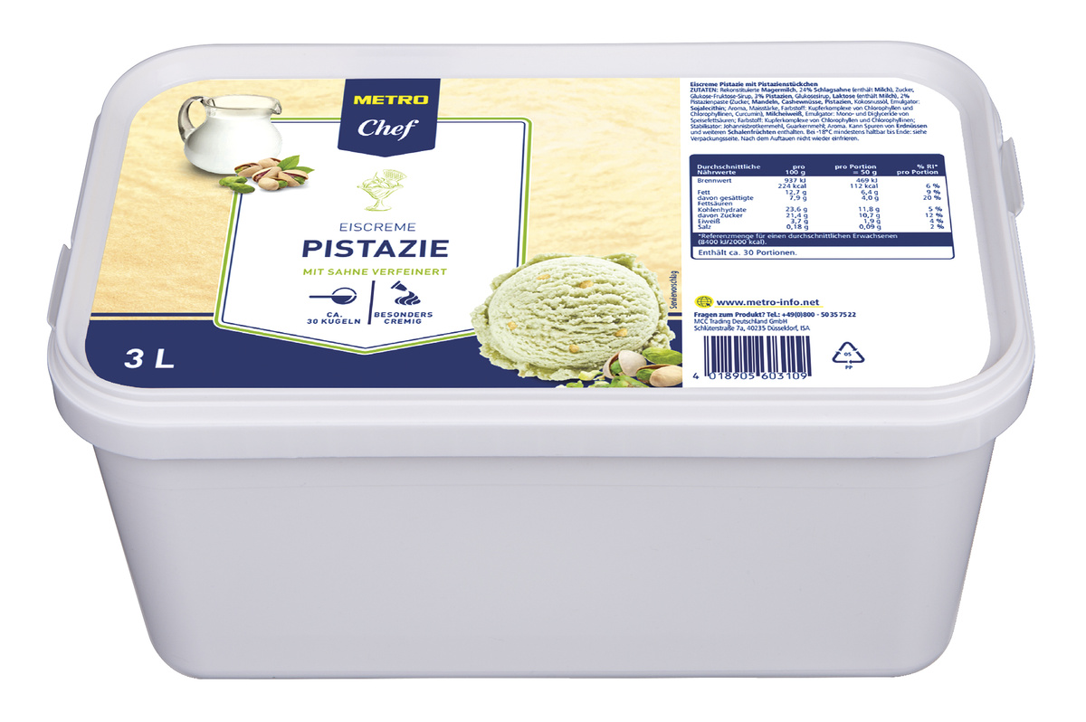 METRO Chef Zmrzlina pistácie mraž. 3 l