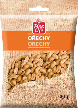 Fine Life Arašídy pražené nesolené 3 x 80 g