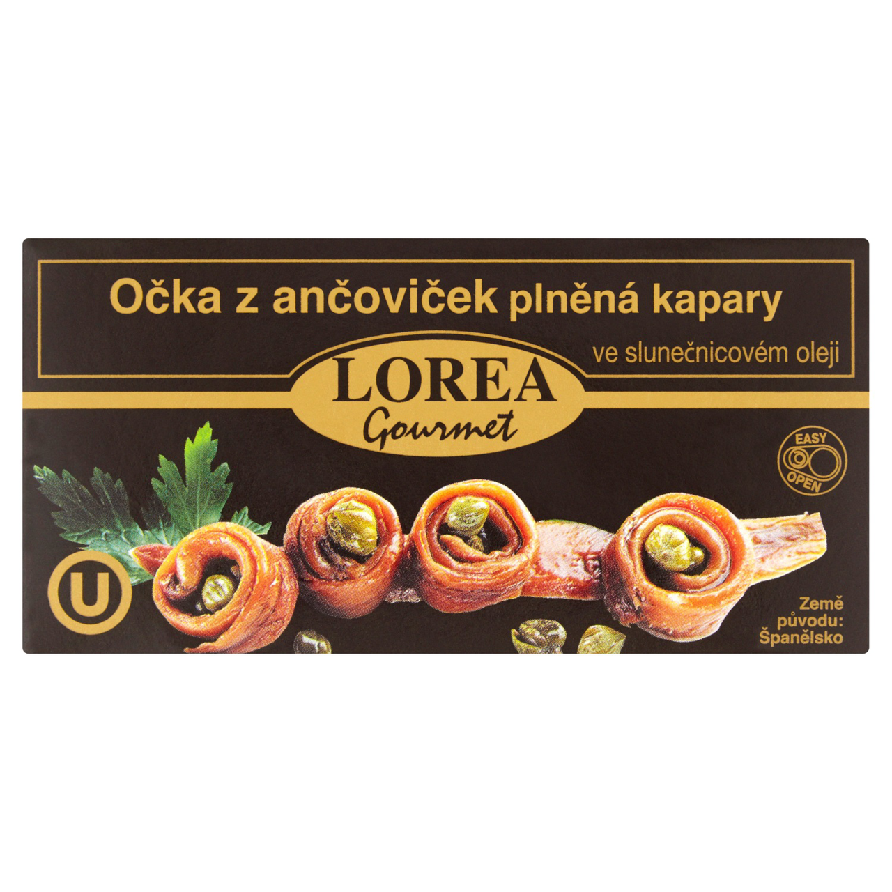 LOREA Ančovičky v oleji očka plněná kapary 50 g