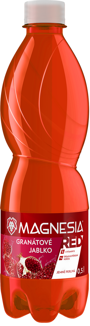 MAGNESIA RED Voda minerální jemně perlivá granátové jablko 12 x 500 ml