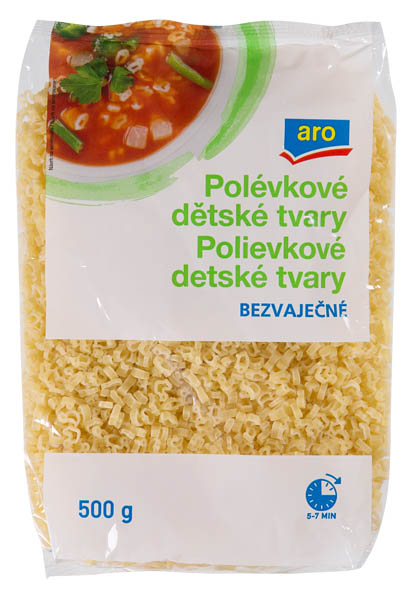 aro Těstoviny polévkové bezvaječné dětské tvary 6 x 500 g