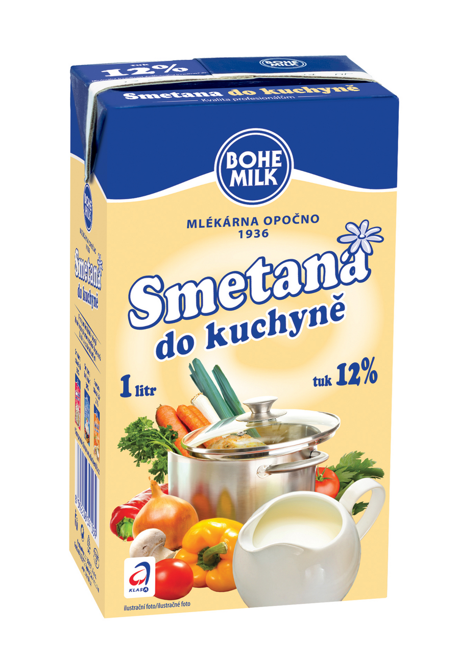 BOHEMILK Smetana 12 % 6 x 1 l UHT