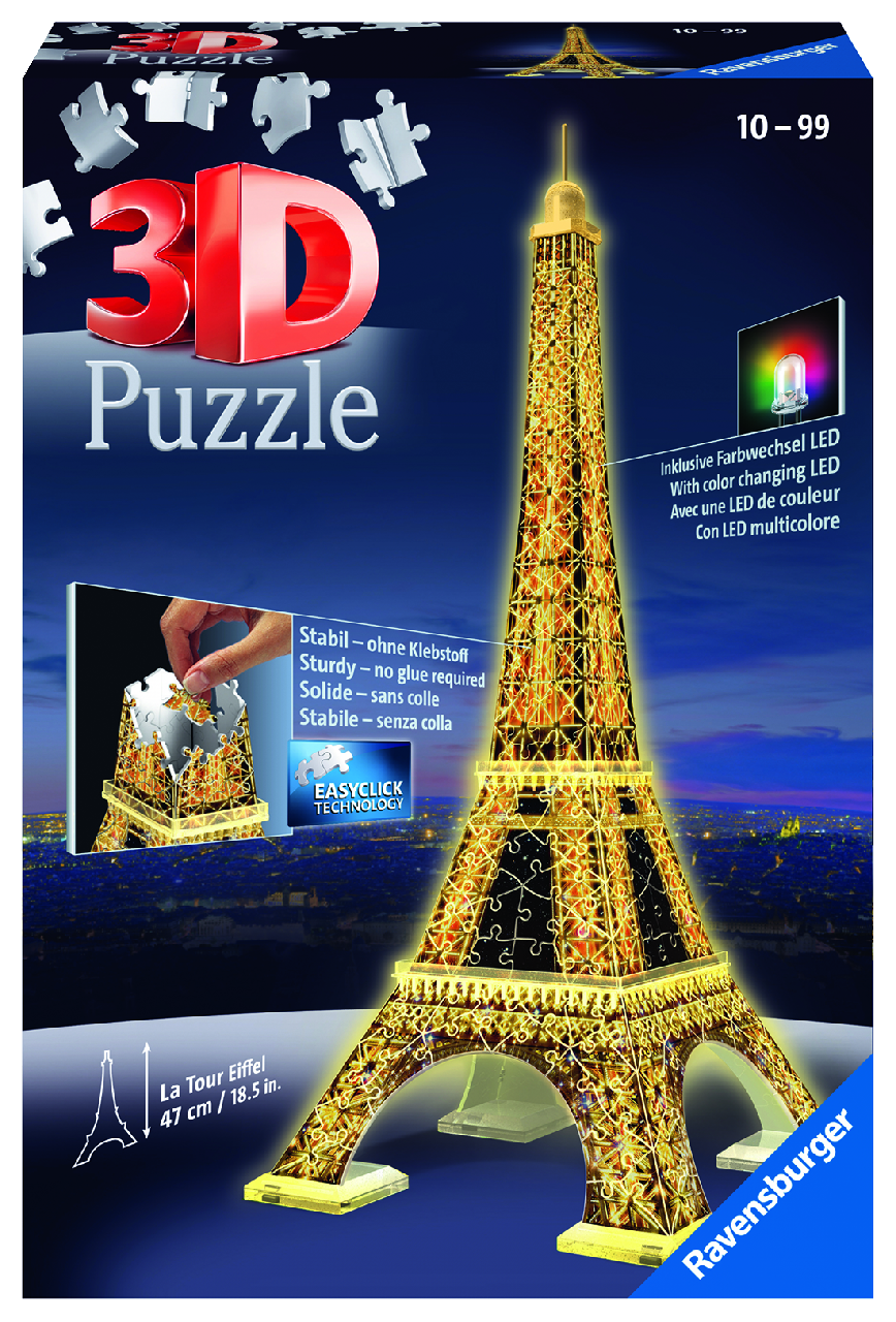 Puzzle Ravensburger Eiffelova věž noční 3D 216 dílků 1 ks