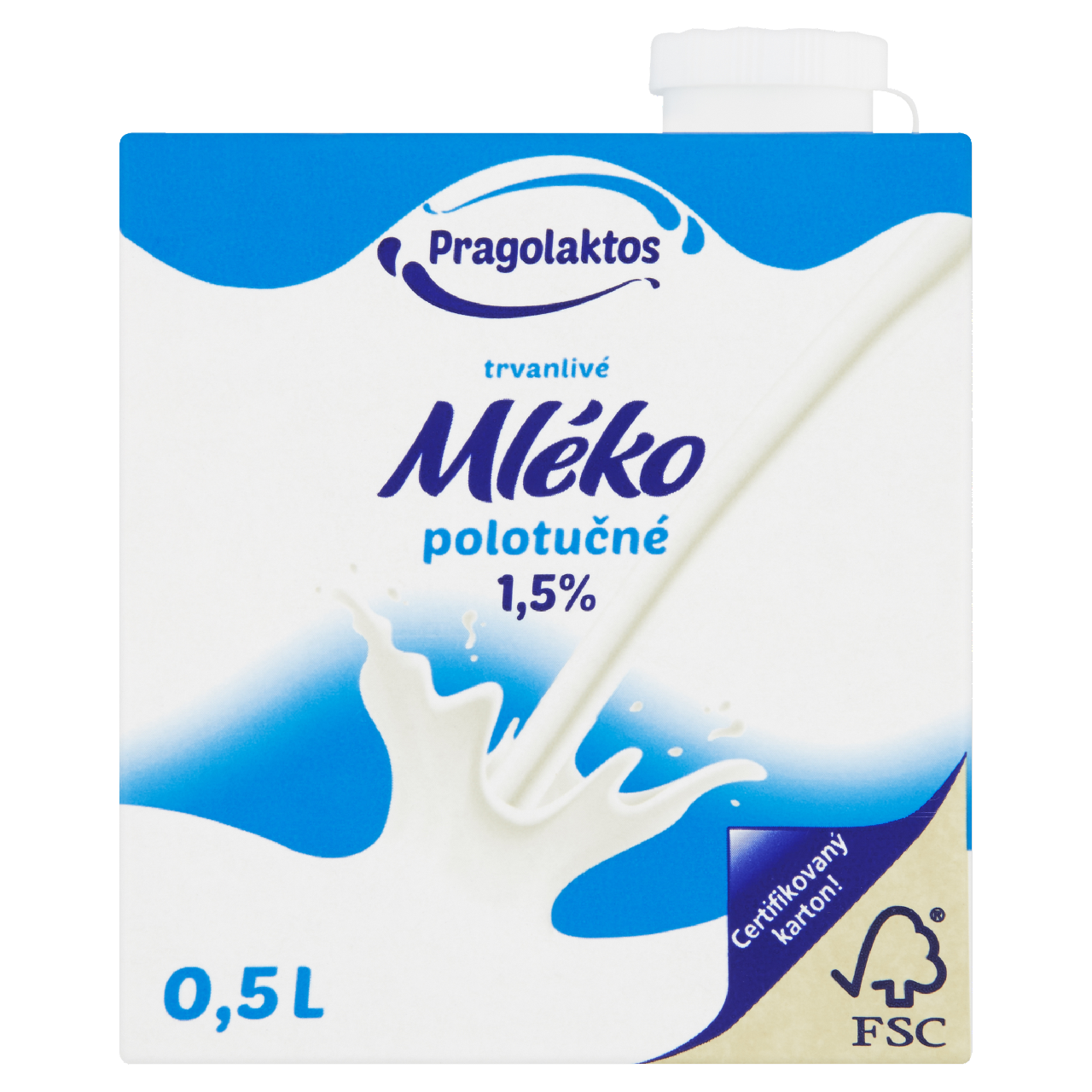 PRAGOLAKTOS Mléko trvanlivé 1,5 % 12 x 500 ml
