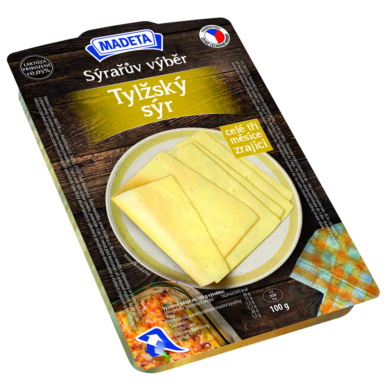 MADETA Tylžský sýr plátky chlaz. 100 g