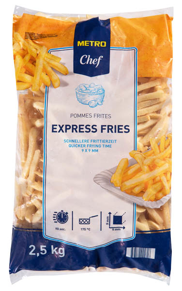 METRO Chef Express Fries Hranolky 9 x 9 mm mraž. 4 x 2,5 kg