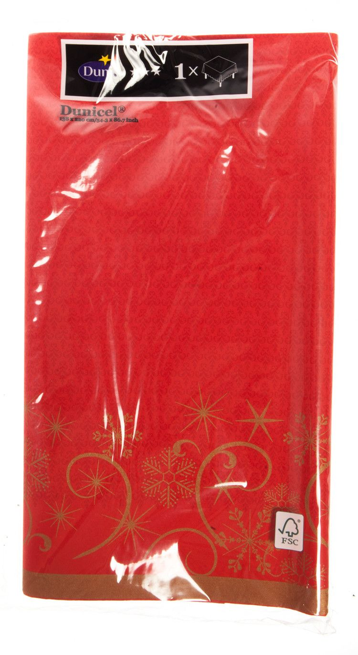 DUNI UBRUS 138X220CMORNATE RED1KS