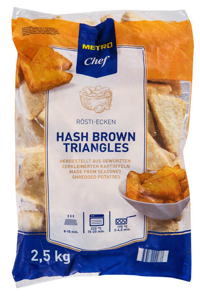 METRO Chef Hash Brown trojhránky mraž. 2,5 kg