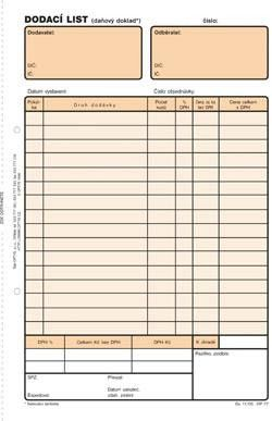 OPTYS Dodací list nečíslovaný samopropisovací 100 listů 5 ks