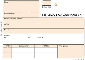 OPTYS Příjmový pokladní doklad číslovaný samopropisovací 5 ks