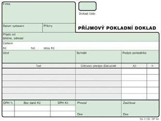 OPTYS Příjmový pokladní doklad nečíslovaný samopropisovací 5 ks