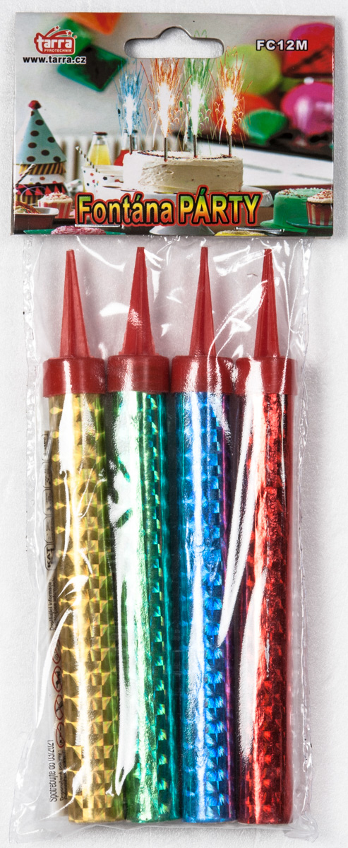 Flexio Párty fontána 12 cm barevné 4 ks