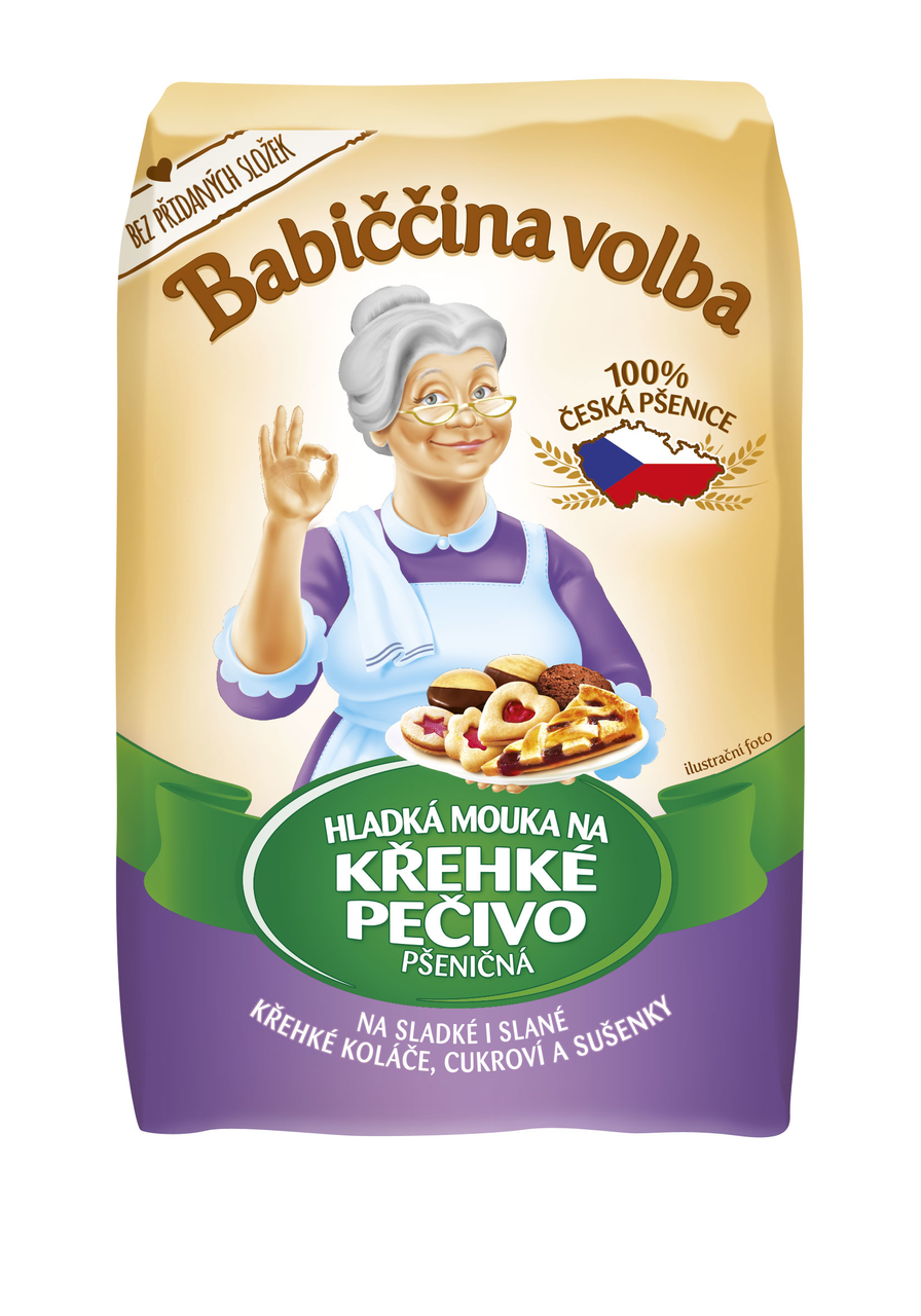 Babiččina volba Mouka hladká na křehké pečivo 4 x 1 kg