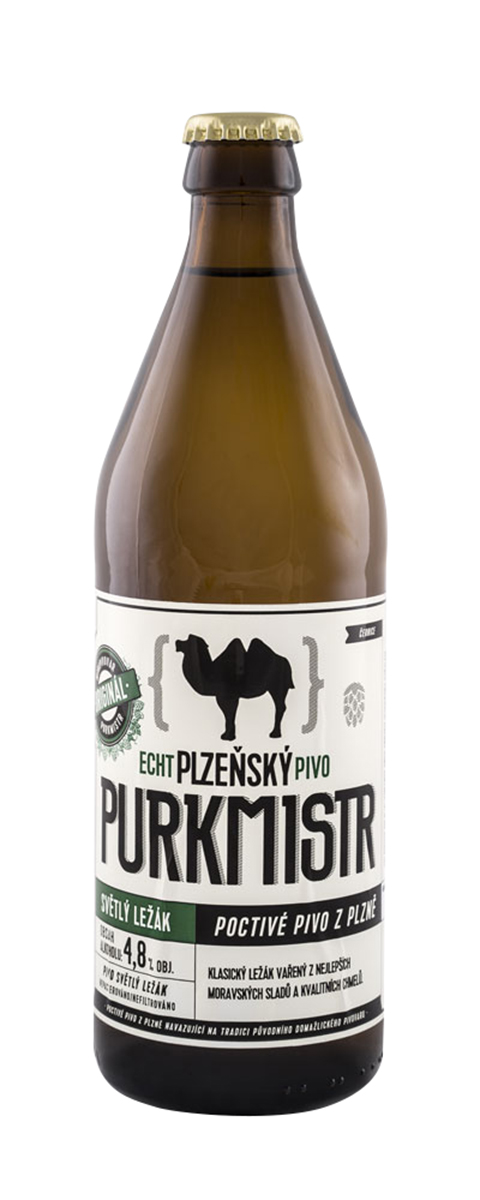 PURKMISTR Pivo světlý ležák 12° 500 ml nevratná láhev