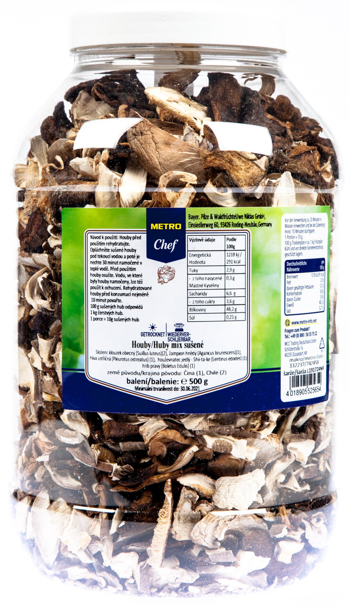 METRO Chef Houby sušené mix CN 500 g dóza