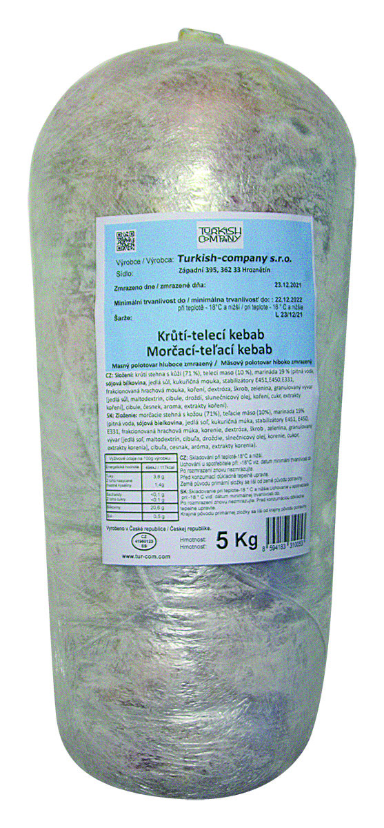 Kebab krůtí-telecí mraž. 5 kg