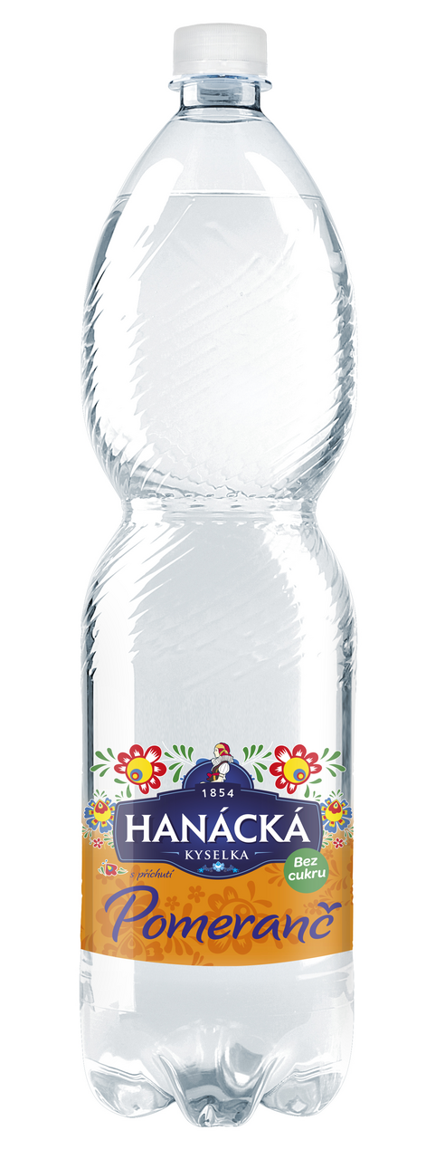 HANÁCKÁ KYSELKA Voda minerální ochucená pomeranč 6 x 1,5 l
