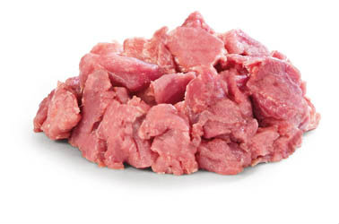 Vepřové kostky z plece 3 x 3 cm volně ložené chlaz. váž. cca 8 kg vlastní výroba