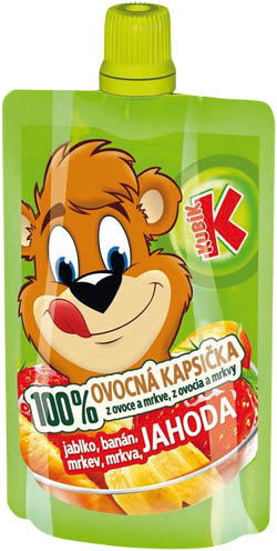 KUBÍK 100 % ovoce jahoda 12 x 100 g