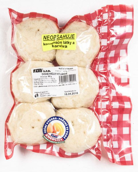 FAHO Knedlíky kynuté meruňkové 6 ks chlaz. 550 g