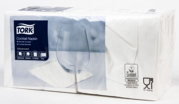 TORK Ubrousky 24 x 24 cm 2vrstvé bílé 200 ks