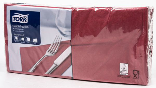 TORK Ubrousky 33 x 33 cm 2vrstvé bordeaux 200 ks