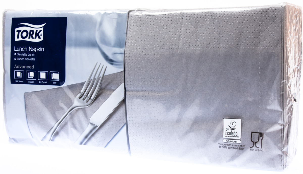 TORK Ubrousky 33 x 33 cm 2vrstvé šedé 200 ks