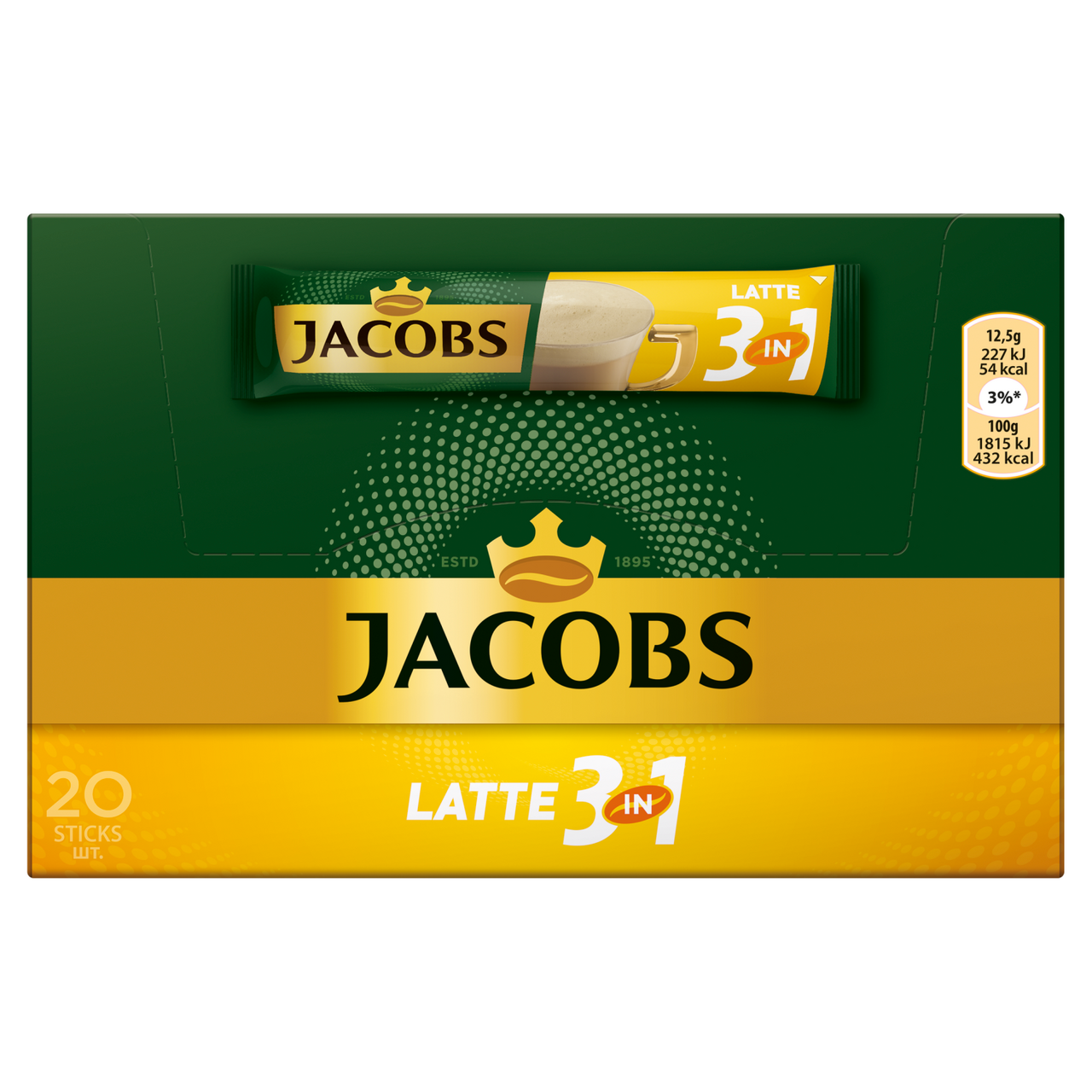 JACOBS Café latté káva instantní porce 250 g