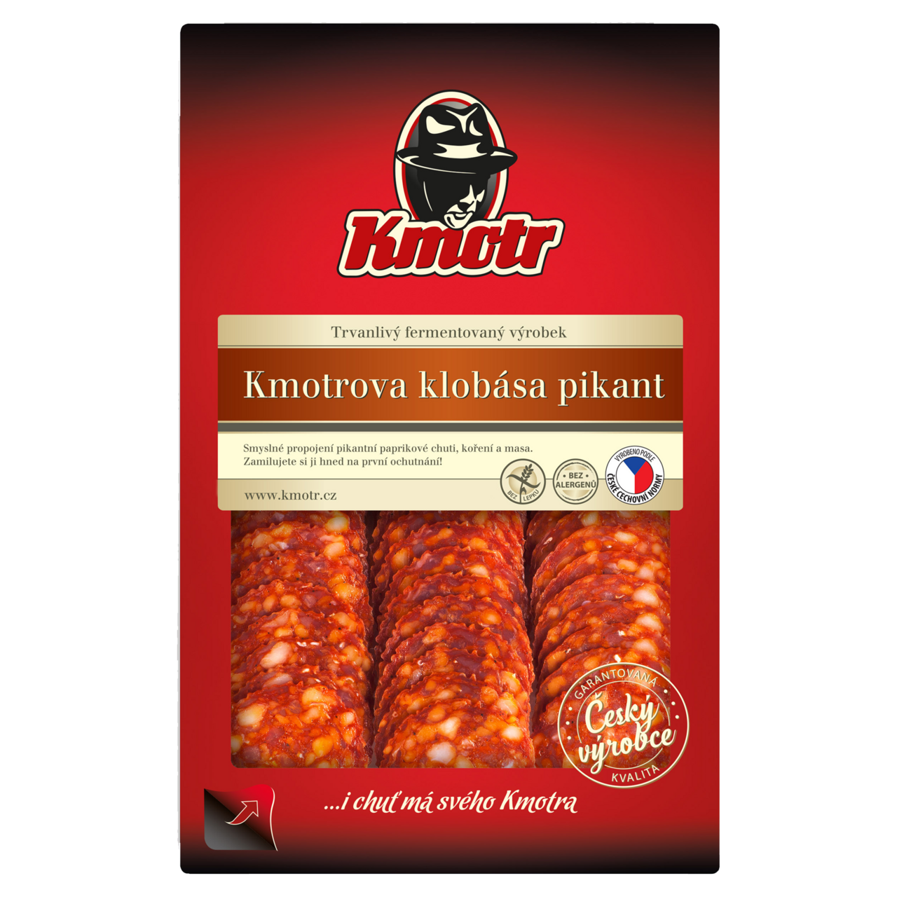 Kmotr Kmotrova klobása pikant plátky chlaz. 75 g