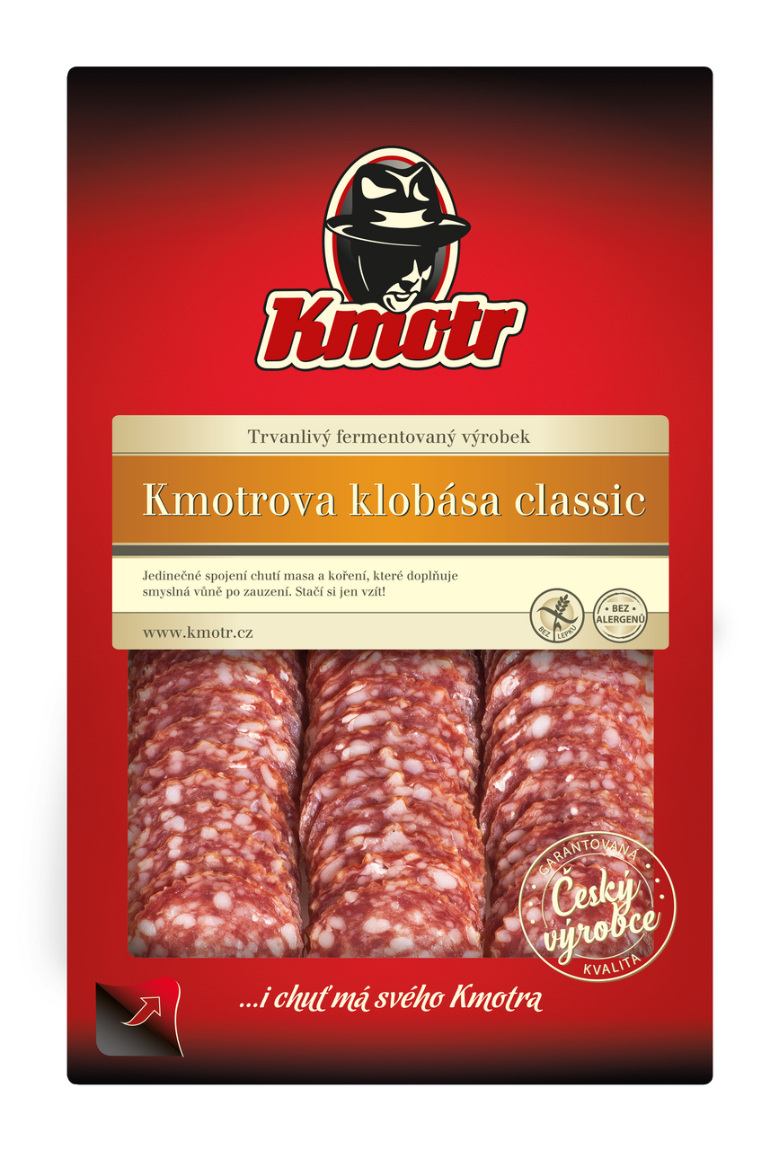 Kmotr Kmotrova klobása Classic plátky chlaz. 75 g
