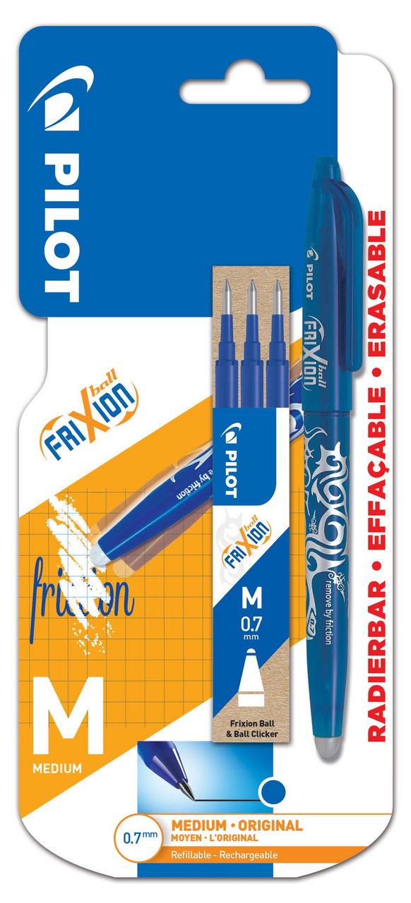 PILOT Frixion Ball Pero 0,7 mm modré + náplň 3 ks