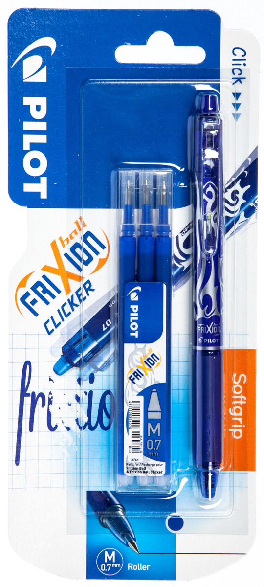 PILOT Frixion Clicker 07 modrá 1 ks + náplň 3 ks